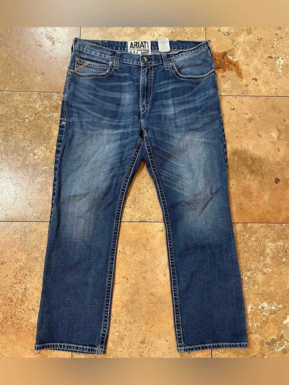 Ariat Men’s M4 Low Rise Bootcut Denim Jeans Dark Wash Western 38x32